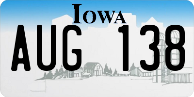 IA license plate AUG138