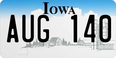 IA license plate AUG140