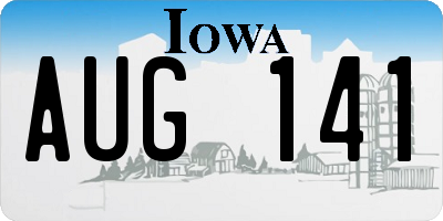 IA license plate AUG141
