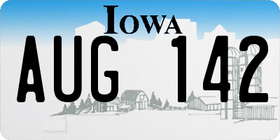 IA license plate AUG142