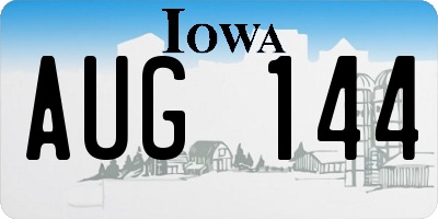 IA license plate AUG144