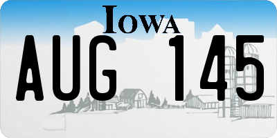 IA license plate AUG145