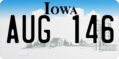 IA license plate AUG146