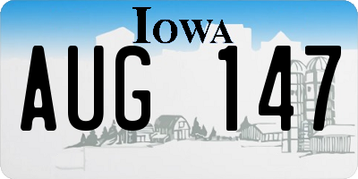 IA license plate AUG147