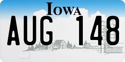 IA license plate AUG148