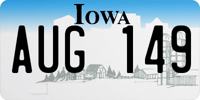 IA license plate AUG149