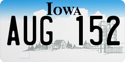 IA license plate AUG152