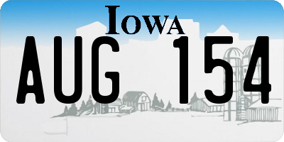 IA license plate AUG154