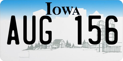 IA license plate AUG156