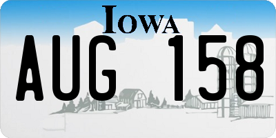 IA license plate AUG158