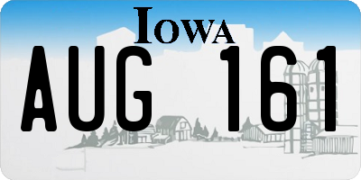 IA license plate AUG161