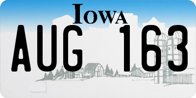 IA license plate AUG163