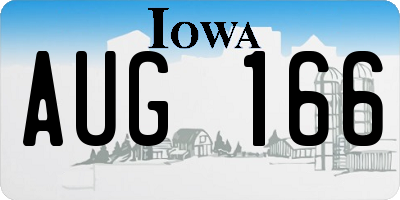 IA license plate AUG166