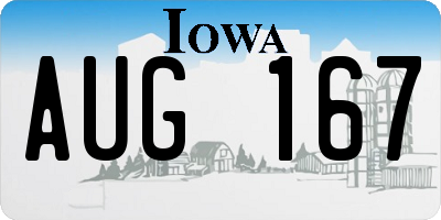 IA license plate AUG167