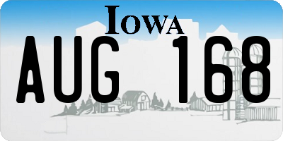 IA license plate AUG168