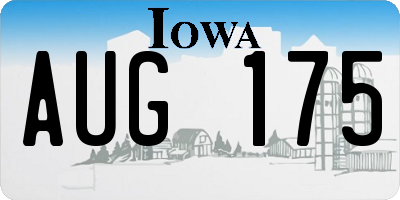 IA license plate AUG175