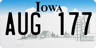 IA license plate AUG177