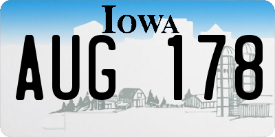 IA license plate AUG178