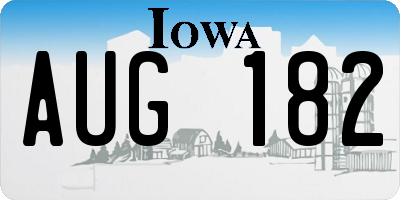 IA license plate AUG182