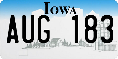 IA license plate AUG183