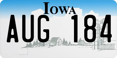 IA license plate AUG184
