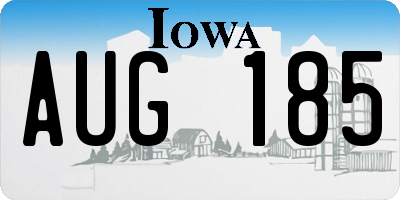 IA license plate AUG185