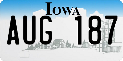 IA license plate AUG187