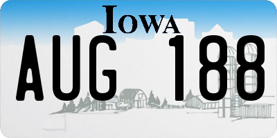 IA license plate AUG188