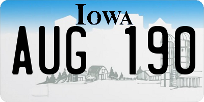 IA license plate AUG190