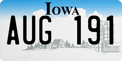 IA license plate AUG191