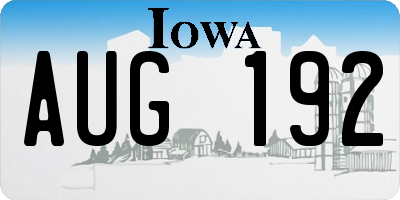 IA license plate AUG192