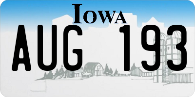 IA license plate AUG193