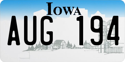 IA license plate AUG194