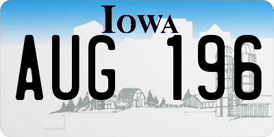IA license plate AUG196