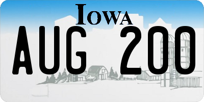 IA license plate AUG200