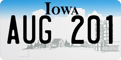 IA license plate AUG201
