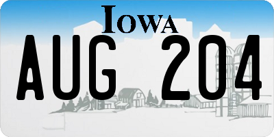 IA license plate AUG204