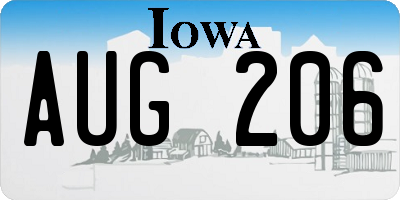 IA license plate AUG206