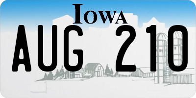 IA license plate AUG210