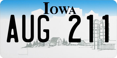 IA license plate AUG211