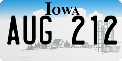 IA license plate AUG212