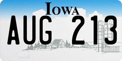 IA license plate AUG213