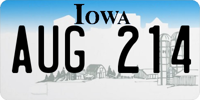 IA license plate AUG214