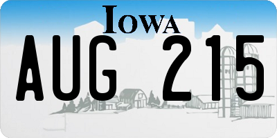 IA license plate AUG215