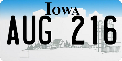 IA license plate AUG216