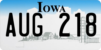 IA license plate AUG218