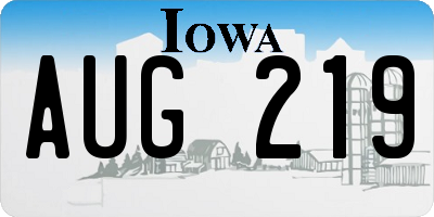 IA license plate AUG219