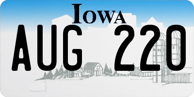 IA license plate AUG220