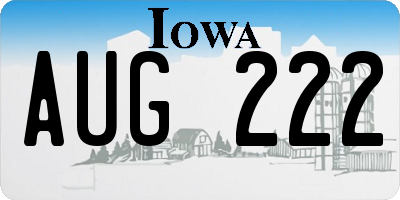 IA license plate AUG222
