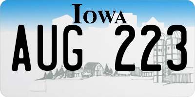 IA license plate AUG223